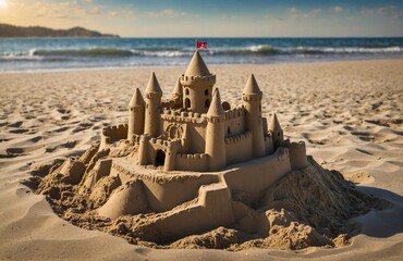 Sand Castle on the Beach - Family Vacation Activity 