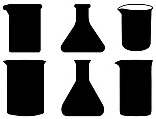 Beaker silhouette vector art white background