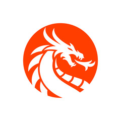 Dragon head logo design vector illustration