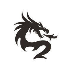 Dragon Head vector icon illustration design logo template