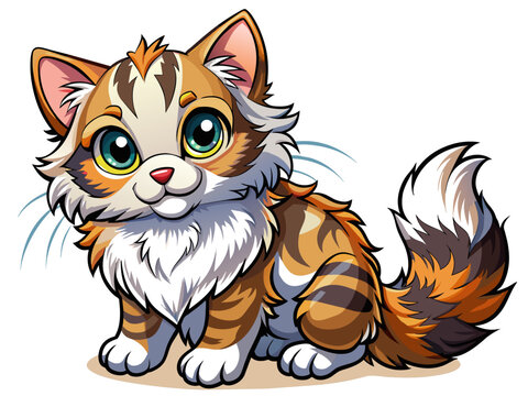 Highly detailed vector of a cute cat.