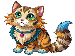 Highly detailed vector of a cute cat.