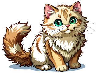 Highly detailed vector of a cute cat.