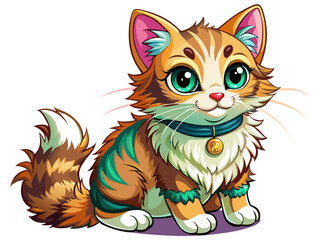 Highly detailed vector of a cute cat.