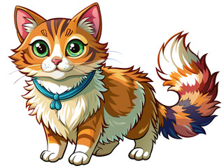 Fototapeta premium Highly detailed vector of a cute cat.