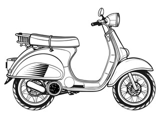 Obraz premium Highly detailed vector of a vintage scooter.