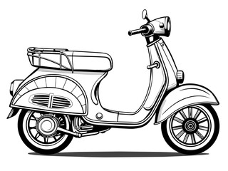 Obraz premium Highly detailed vector of a vintage scooter.