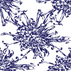Seamless vector floral pattern on white background.