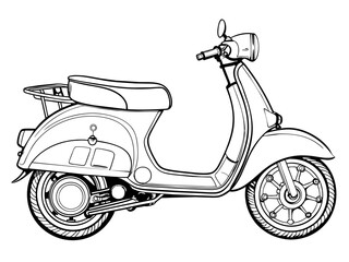 Obraz premium Highly detailed vector of a vintage scooter.