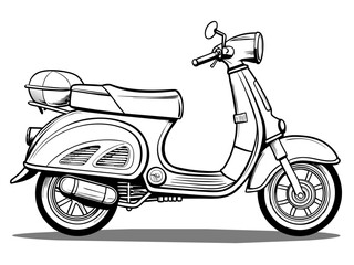 Obraz premium Highly detailed vector of a vintage scooter.