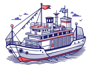 Obraz premium Highly detailed vector of a ship.