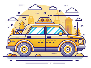 Naklejka premium Highly detailed vector of a taxi.