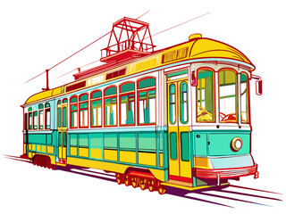 Naklejka premium Highly detailed vector of a tram.