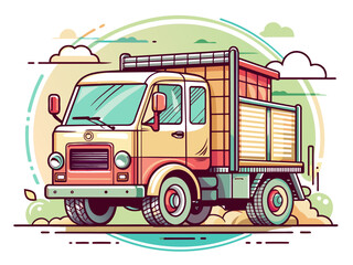 Highly detailed vector of a truck.
