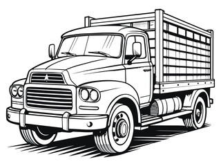 Highly detailed vector of a truck.