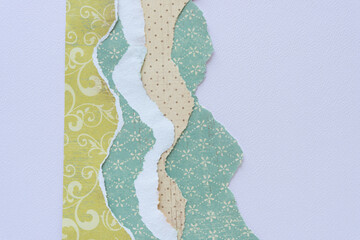 retro decorative scrapbooking paper stripes with irregular torn edge on paper