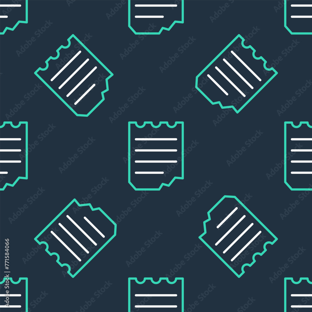 Poster line notebook icon isolated seamless pattern on black background. spiral notepad icon. school notebo