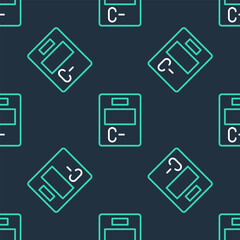 Line Exam paper with incorrect answers survey icon isolated seamless pattern on black background. Bad mark of test results. Vector