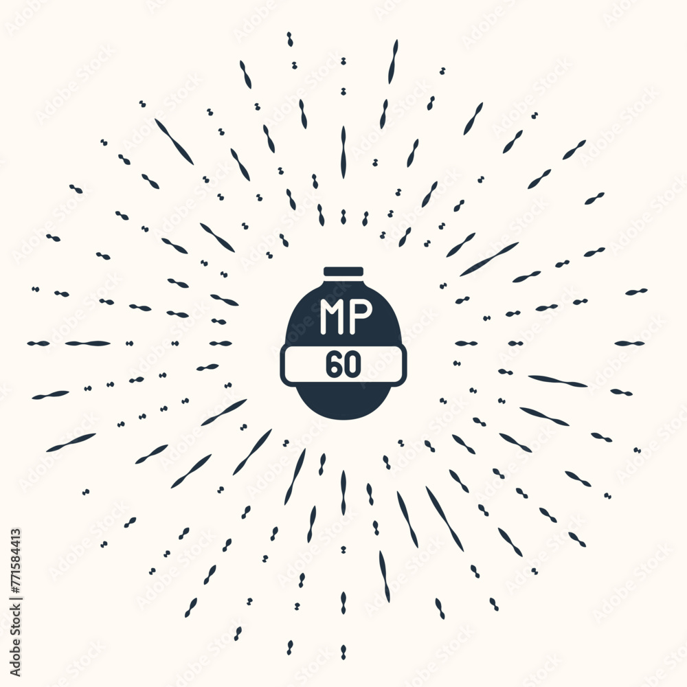 Poster grey video game bar icon isolated on beige background. abstract circle random dots. vector
