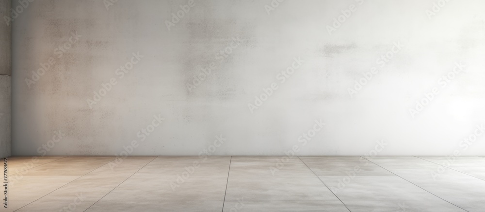 Aufkleber a sparse room with a grey concrete wall and a hardwood floor in tints and shades of brown. the minim