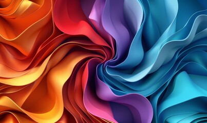 Obraz premium Swirly 3d ribbons colorful modern design. Template for your trendy background.