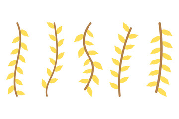 Flower vine icon set. Botanical decoration vector