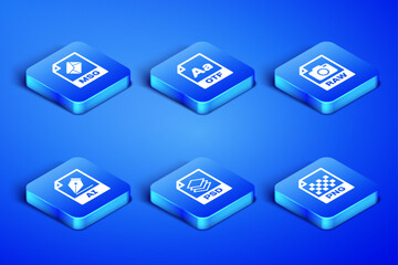 Set PNG file document, MSG, PSD, AI, OTF and RAW icon. Vector