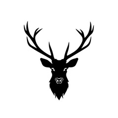 Simple black silhouette SVG of a deer, white background 