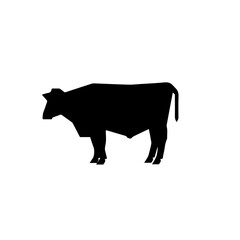 A black cow logo Isolated black silhouette SVG on white background