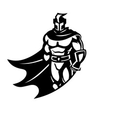 Knight, black silhouette svg on white background