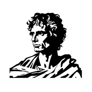 Caesar,  Isolated black silhouette SVG on white background