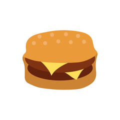 Delicious burger icon. Food flat design