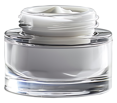 White cream cosmetic image in a glass jar