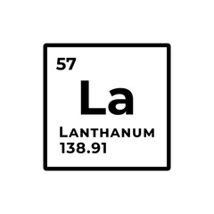 Lanthanum, chemical element of the periodic table graphic design
