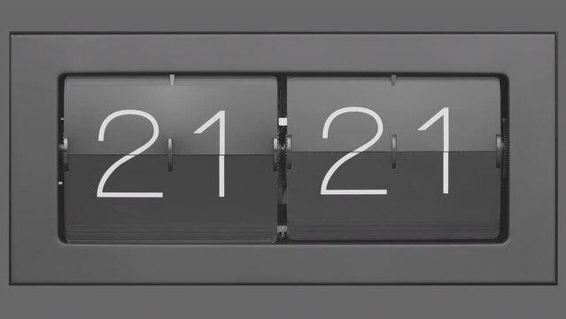 Retro flip clock changing from 21:20 to 21:21