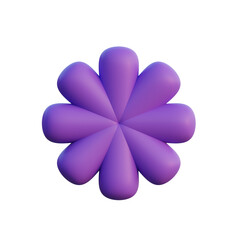 Purple 3d asterisk symbol icon
