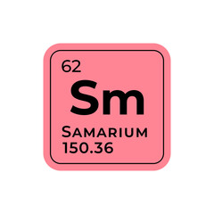 Samarium, chemical element of the periodic table graphic design