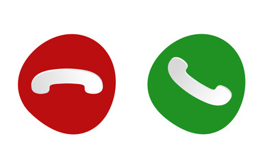 Phone call icons in the organic blobs