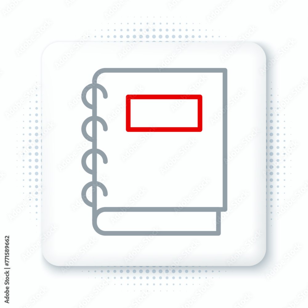 Poster line notebook icon isolated on white background. spiral notepad icon. school notebook. writing pad. 