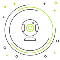 Line Web camera icon isolated on white background. Chat camera. Webcam icon. Colorful outline concept. Vector