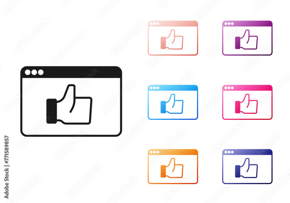 Poster black consumer or customer product rating icon isolated on white background. set icons colorful. vec
