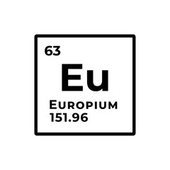 Europium, chemical element of the periodic table graphic design