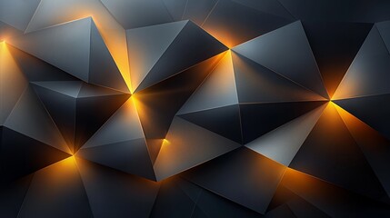 Abstract image. Dark black abstract background for design. Geometric shapes. Triangles, squares, stripes, lines. Color gradient. Modern, futuristic. Light dark shades. Web banner. Modern, futuristic.D