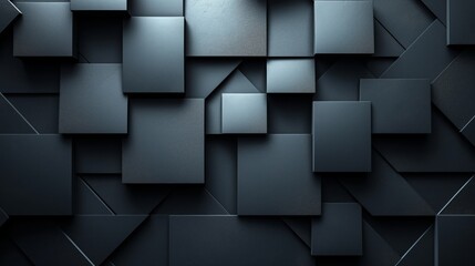 Obraz premium Abstract image. Dark black abstract background for design. Geometric shapes. Triangles, squares, stripes, lines. Color gradient. Modern, futuristic. Light dark shades. Web banner. Modern, futuristic.D