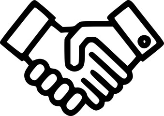 A handshake between two people is shown in black and white. Concept of trust and cooperation between the two individuals