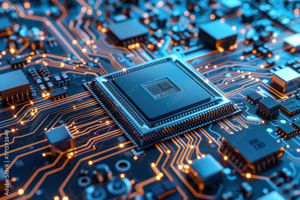 Poster central computer processors cpu concept