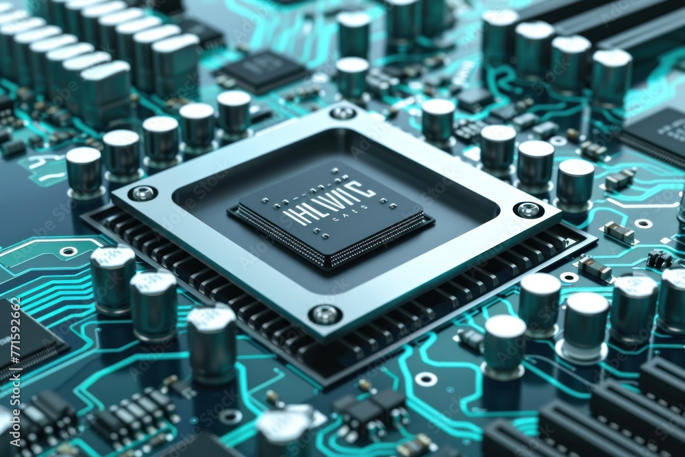 Poster central computer processors cpu concept