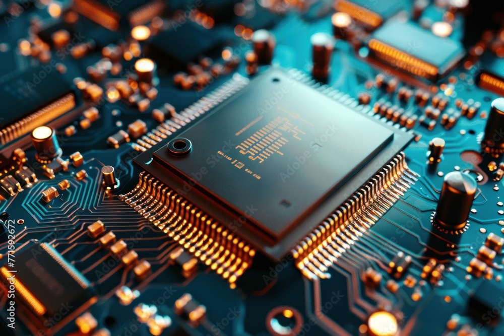 Poster central computer processors cpu concept