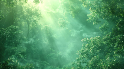 Fototapeta na wymiar A tranquil emerald-green abstract background, resembling the lush foliage of a serene forest