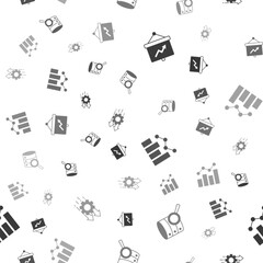 Set Board with graph, Server, Financial growth and Time management on seamless pattern. Vector